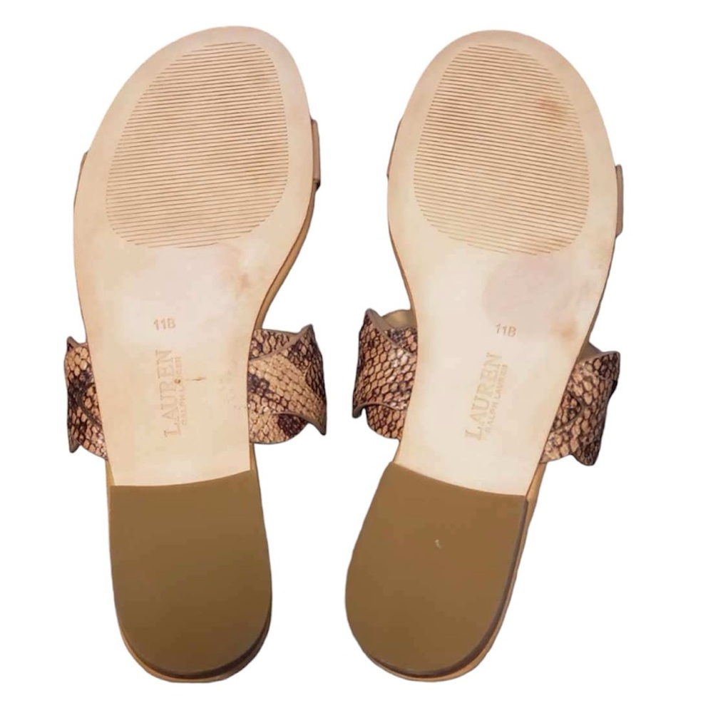 Ralph Lauren Tan and Snake Pattern Sandals - Picture 6 of 7